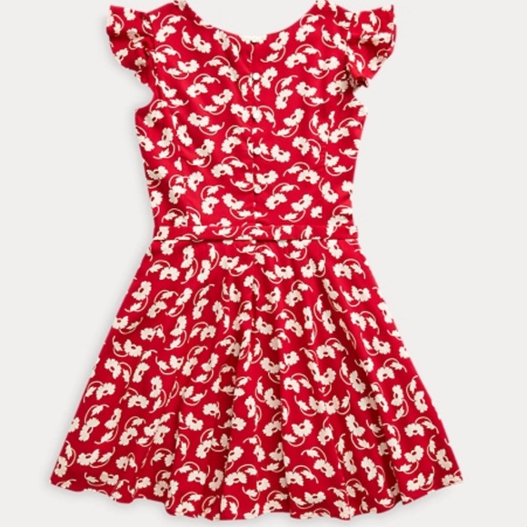 Polo Ralph Lauren Red Daisy Belted Dress ASO Lily Brooks O’Briany Retro SZ 16 - Picture 3 of 15
